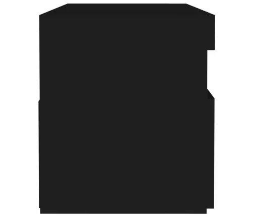 Naktsskapītis Ar Led, 60X35X40 Cm, Melns, Inženierijas Koks Vidaxl