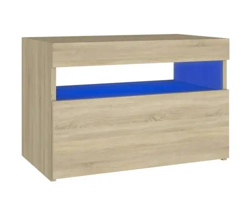 Naktinė Spintelė Su Led, Sonoma Ąžuolo, 60X35X40cm Mediena