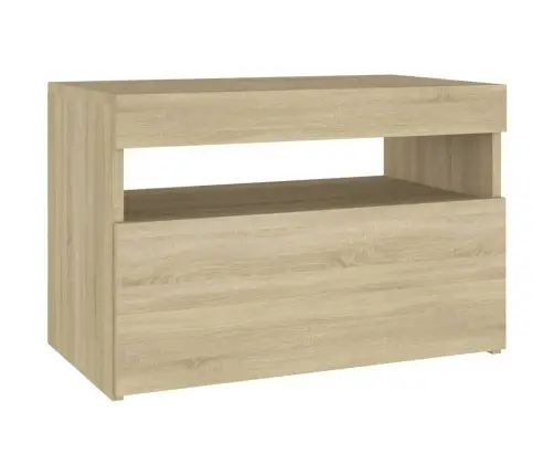 Naktsskapīši Ar Led, 2 Gab., 60X35X40 Cm, Ozola, Skaidu Plāksne Vidaxl