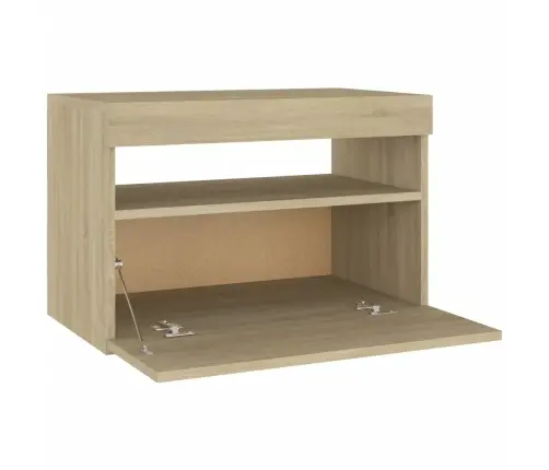 Naktsskapīši Ar Led, 2 Gab., 60X35X40 Cm, Ozola, Skaidu Plāksne Vidaxl