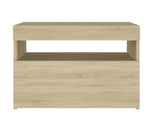 Naktsskapīši Ar Led, 2 Gab., 60X35X40 Cm, Ozola, Skaidu Plāksne Vidaxl