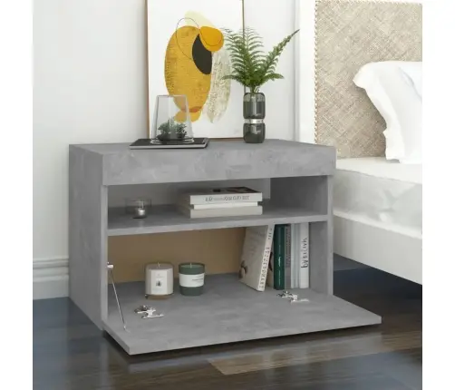 Naktinė Spintelė, Pilkos Spalvos, 60X35X40cm Mdp Naktinė Spintelė, Pilkos Spalvos, 60X35X40cm Mdp