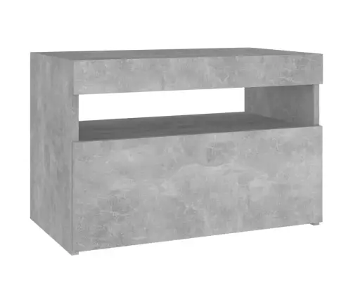 Naktsskapīši Ar Led, 2 Gab., 60X35X40 Cm, Pelēki, Skaidu Plātne Vidaxl Naktsskapīši Ar Led, 2 Gab., 60X35X40 Cm, Pelēki, Skaidu Plātne Vidaxl