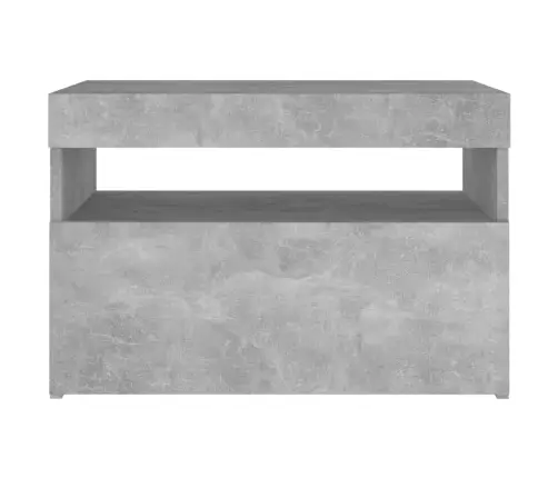 Naktsskapīši Ar Led, 2 Gab., 60X35X40 Cm, Pelēki, Skaidu Plātne Vidaxl Naktsskapīši Ar Led, 2 Gab., 60X35X40 Cm, Pelēki, Skaidu Plātne Vidaxl