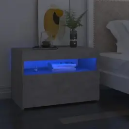 Naktsskapīši Ar Led, 2 Gab., 60X35X40 Cm, Pelēki, Skaidu Plātne Vidaxl