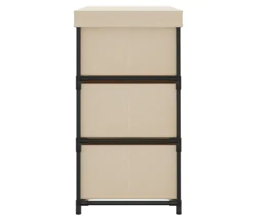 Uzglabāšanas Plaukts, 6 Atvilktnes, 55X29X55Cm, Bēšs, Tērauds Vidaxl