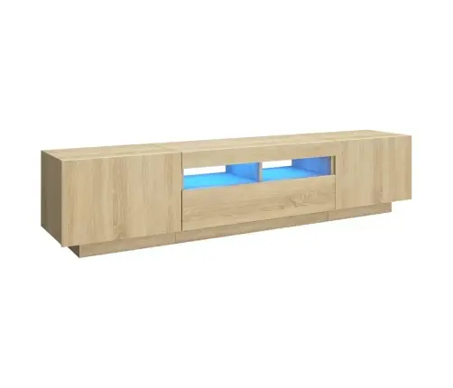 Tv Skapītis Ar Led Lampiņām, 180X35X40 Cm, Ozolkoka Krāsa Vidaxl