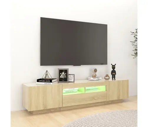Tv Skapītis Ar Led Lampiņām, 180X35X40 Cm, Ozolkoka Krāsa Vidaxl