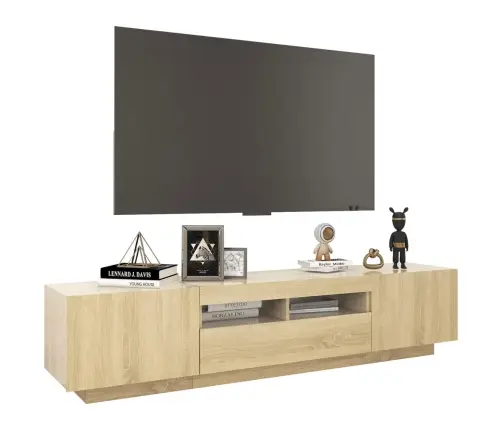Tv Skapītis Ar Led Lampiņām, 180X35X40 Cm, Ozolkoka Krāsa Vidaxl