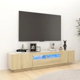 Tv Skapītis Ar Led Lampiņām, 180X35X40 Cm, Ozolkoka Krāsa Vidaxl