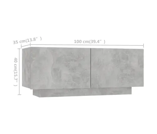 Tv Skapītis Ar Led Lampiņām, 180X35X40 Cm, Betona Pelēks Vidaxl