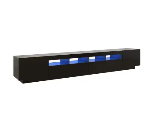 Tv Skapītis Ar Led Lampiņām, 260X35X40 Cm, Melns Vidaxl