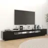 Tv Skapītis Ar Led Lampiņām, 260X35X40 Cm, Melns Vidaxl