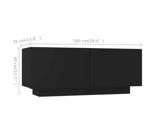 Tv Skapītis Ar Led Lampiņām, 260X35X40 Cm, Melns Vidaxl