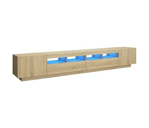 Tv Skapītis Ar Led Lampiņām, 260X35X40 Cm, Ozolkoka Krāsa Vidaxl