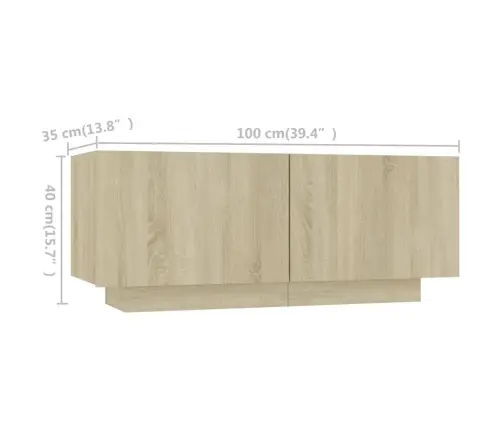 Tv Skapītis Ar Led Lampiņām, 260X35X40 Cm, Ozolkoka Krāsa Vidaxl
