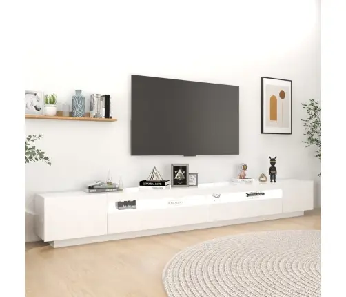 Televizoriaus Spintelė Su Led Apšvietimu, Balta, 300X35X40Cm Televizoriaus Spintelė Su Led Apšvietimu, Balta, 300X35X40Cm