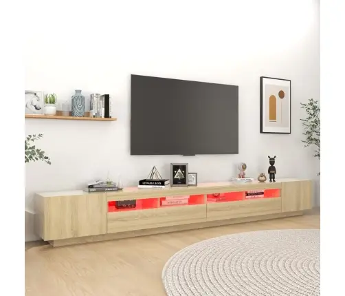 Tv Skapītis Ar Led Lampiņām, 300X35X40 Cm, Ozolkoka Krāsa Vidaxl Tv Skapītis Ar Led Lampiņām, 300X35X40 Cm, Ozolkoka Krāsa Vidaxl
