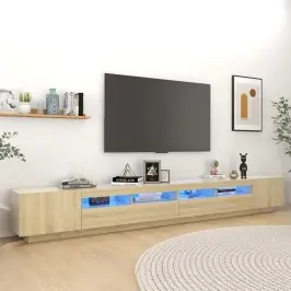 Tv Skapītis Ar Led Lampiņām, 300X35X40 Cm, Ozolkoka Krāsa Vidaxl