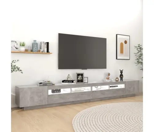 Tv Skapītis Ar Led Lampiņām, 300X35X40 Cm, Betona Pelēks Vidaxl