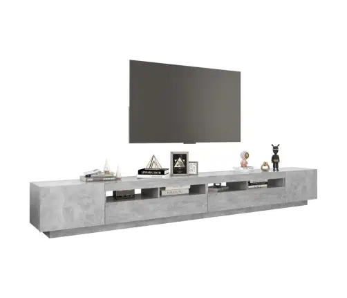 Tv Skapītis Ar Led Lampiņām, 300X35X40 Cm, Betona Pelēks Vidaxl