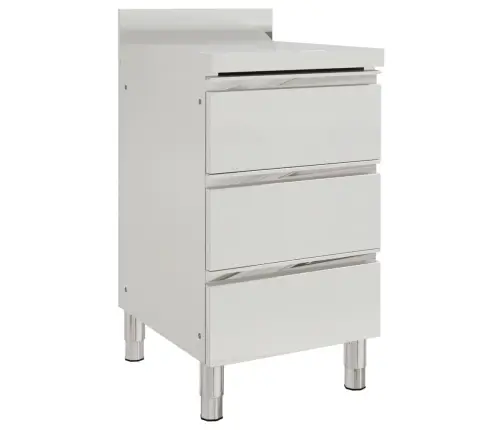 Virtuves Skapītis Ar 3 Atvilktnēm, Nerūsējošs Tērauds Vidaxl