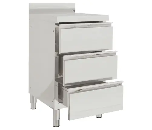 Virtuves Skapītis Ar 3 Atvilktnēm, Nerūsējošs Tērauds Vidaxl