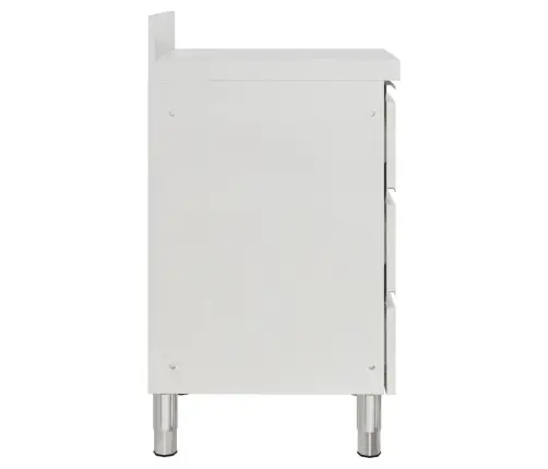 Virtuves Skapītis Ar 3 Atvilktnēm, Nerūsējošs Tērauds Vidaxl