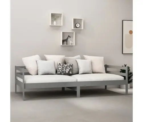 Dīvāngulta, Pelēka, 90X200 Cm, Priedes Masīvkoks Vidaxl