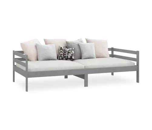 Dīvāngulta, Pelēka, 90X200 Cm, Priedes Masīvkoks Vidaxl