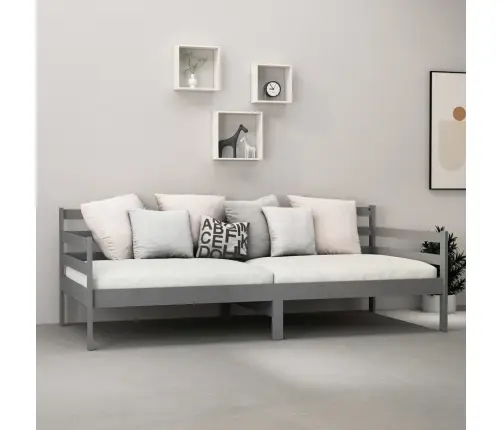 Dīvāngulta, Pelēka, 90X200 Cm, Priedes Masīvkoks Vidaxl