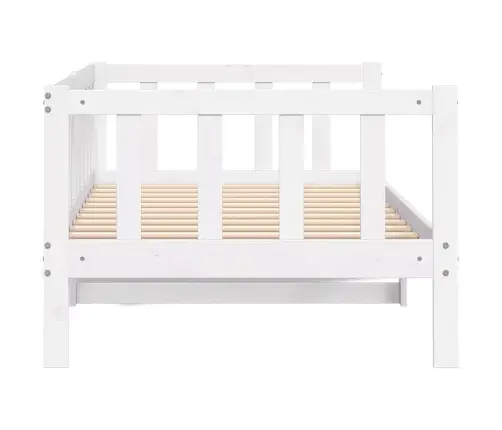 Lova, Baltos Spalvos, 90X200cm Pušies Medienos Masyvas