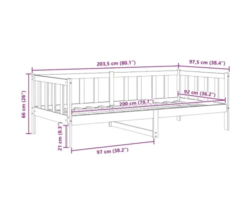 Lova, Baltos Spalvos, 90X200cm Pušies Medienos Masyvas