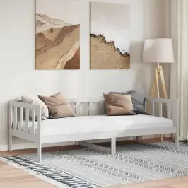 Dīvāngulta, Balta, 90X200 Cm, Priedes Masīvkoks Vidaxl
