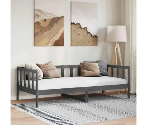 Päevavoodi Raam Ilma Madratsita, Hall, Männipuit, 90 X 200 Cm