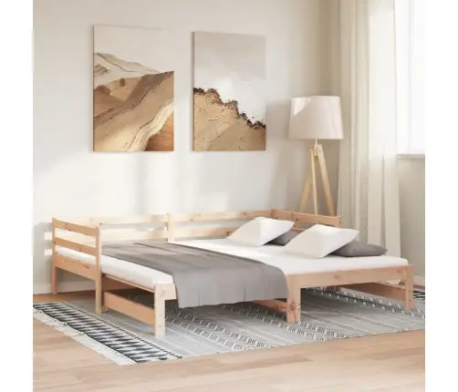 Ištraukiama Lova, 2X(90X200)cm Pušies Medienos Masyvas