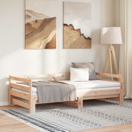 Izvelkama Gulta, Priedes Masīvkoks, 2X(90X200) Cm Vidaxl