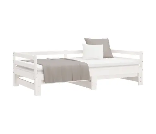 Izvelkama Gulta, Balta, Priedes Masīvkoks, 2X(90X200) Cm Vidaxl Izvelkama Gulta, Balta, Priedes Masīvkoks, 2X(90X200) Cm Vidaxl