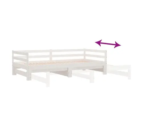 Izvelkama Gulta, Balta, Priedes Masīvkoks, 2X(90X200) Cm Vidaxl Izvelkama Gulta, Balta, Priedes Masīvkoks, 2X(90X200) Cm Vidaxl