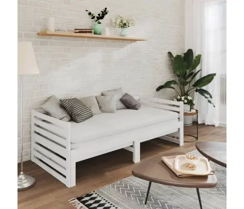 Väljatõmmatav Päevavoodi Ilma Madratsita, Valge, 2X(90X200) Cm