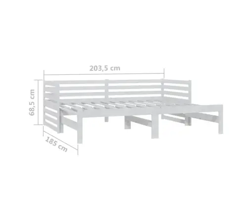 Väljatõmmatav Päevavoodi Ilma Madratsita, Valge, 2X(90X200) Cm