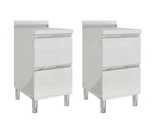 Komercinės Virtuvės Spintelės Su 2 Stalčiais, 2 Vnt., 50X60X96 Cm