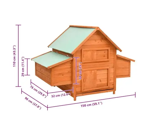 Vistu Būris, 150X96X110 Cm, Egles Masīvkoks Vidaxl