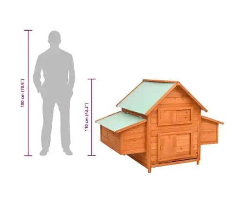 Vistu Būris, 150X96X110 Cm, Egles Masīvkoks Vidaxl