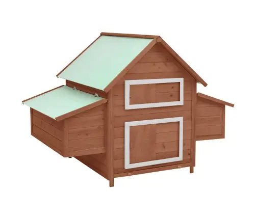 Vistu Būris, 150X96X110 Cm, Brūns Ar Baltu, Egles Masīvkoks Vidaxl