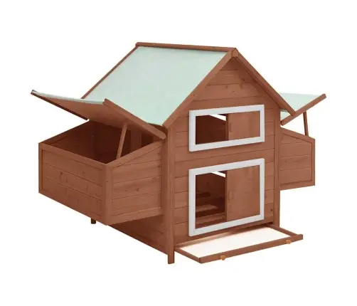 Vistu Būris, 150X96X110 Cm, Brūns Ar Baltu, Egles Masīvkoks Vidaxl