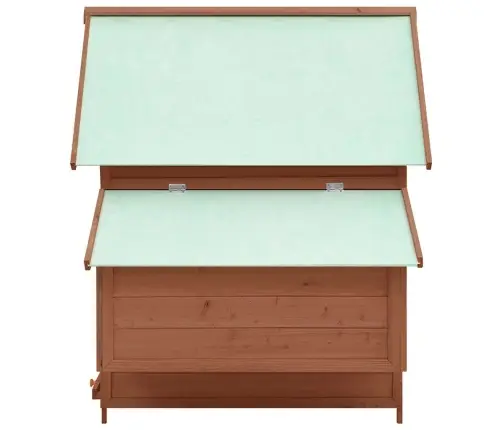 Vistu Būris, 150X96X110 Cm, Brūns Ar Baltu, Egles Masīvkoks Vidaxl