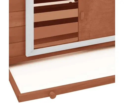 Vistu Būris, 150X96X110 Cm, Brūns Ar Baltu, Egles Masīvkoks Vidaxl