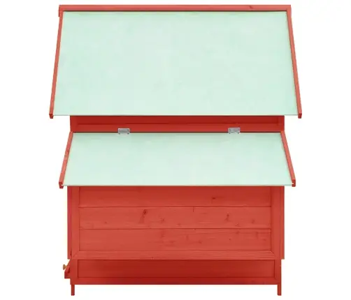 Vistu Būris, 150X96X110 Cm, Sarkans Ar Baltu, Egles Masīvkoks Vidaxl