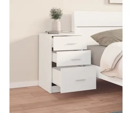 Naktsskapītis, Balts, 40X40X63 Cm, Inženierijas Koks Vidaxl